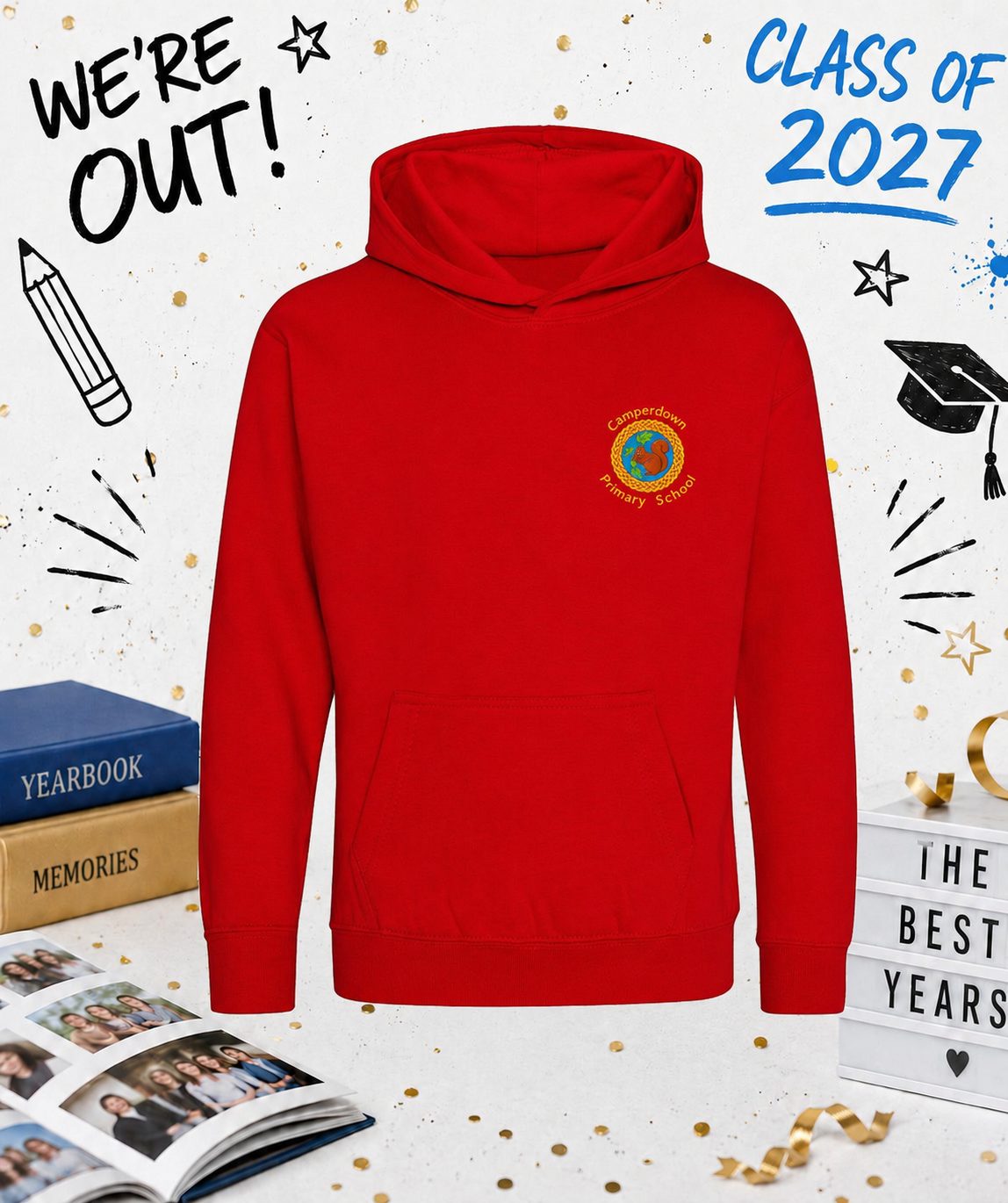 Camperdown Leavers 27 Hoodie (All Colours – White Print)
