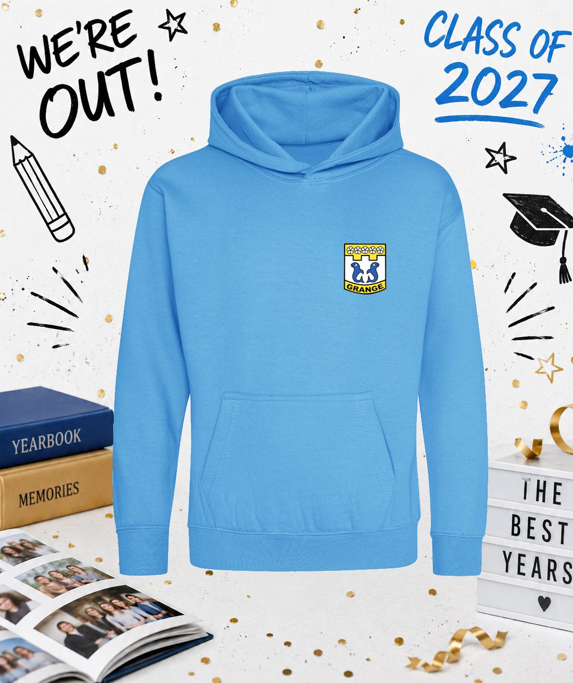 Grange Leavers 27 Hoodie (All Colours - White Print)