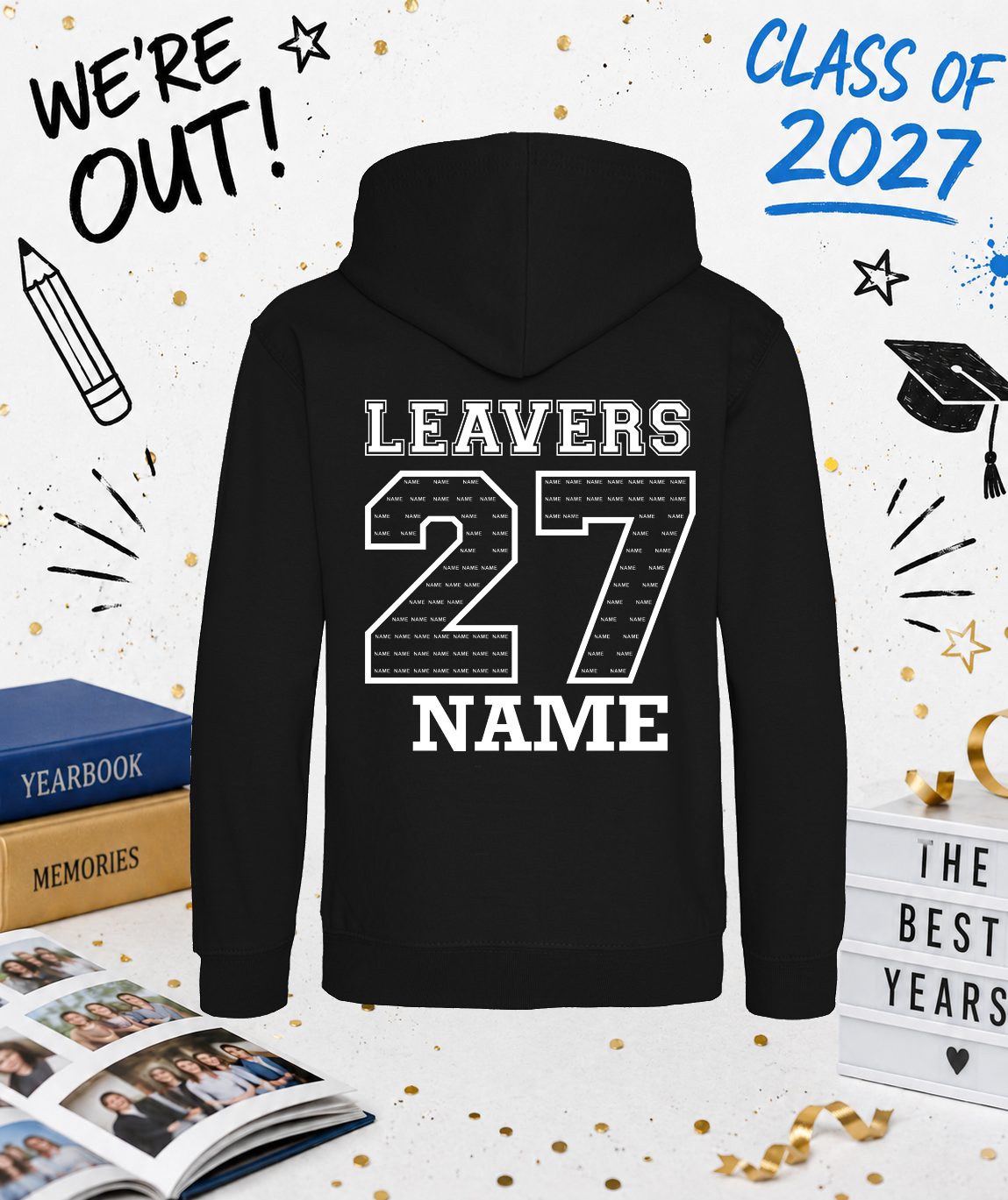 Downfield Leavers 27 Hoodie (All Colours - White Print) - Image 2