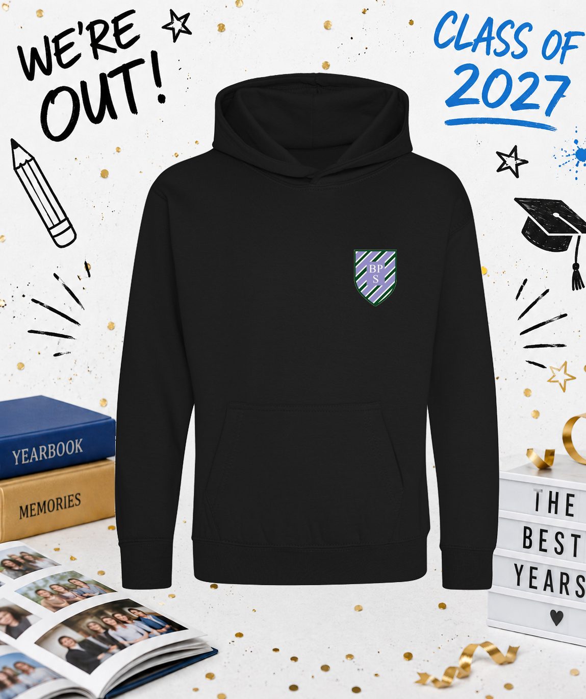 Birkhill Leavers 27 Hoodie (All Colours - White Print) - Image 2
